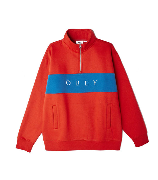 Ian Mock Neck Zip - Chili