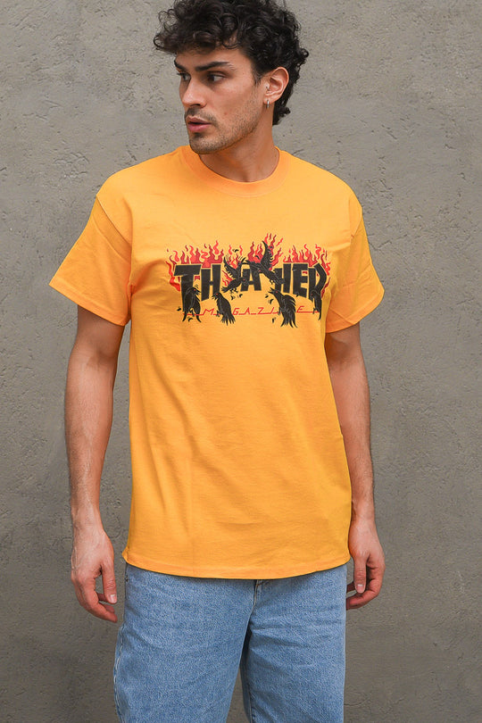 Thrasher Crows Tee - Gold