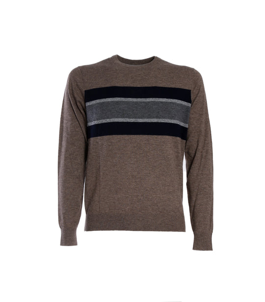 Round Stripes On Chest - Tortora