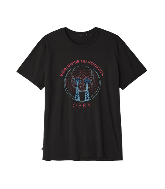 Obey Transmission Superior Tees - Off Black
