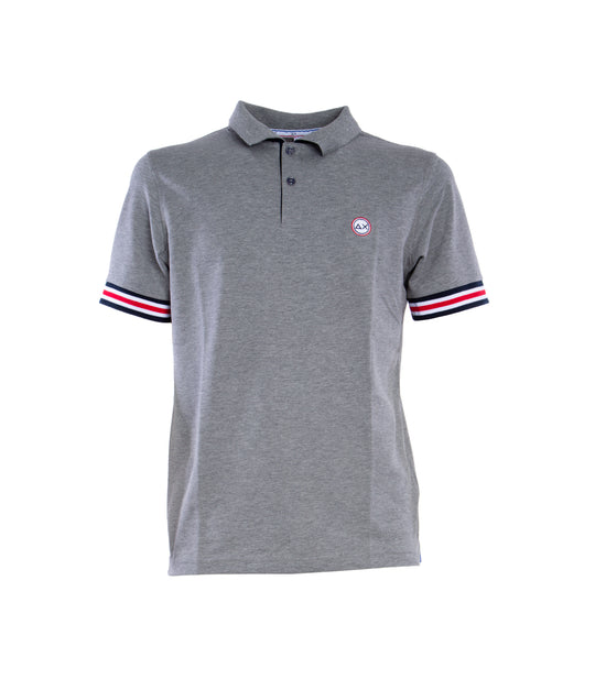 Polo Stripes On Front Placket & Cuff - Grigio Medio