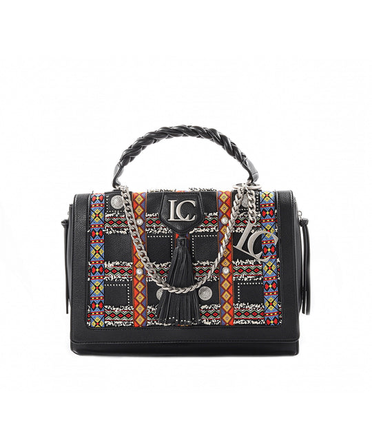 Yucatan Large Shopping Bott Vegan + Text - Combi Black