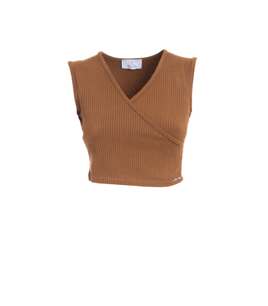 Top Costina Incrocio - Tabacco