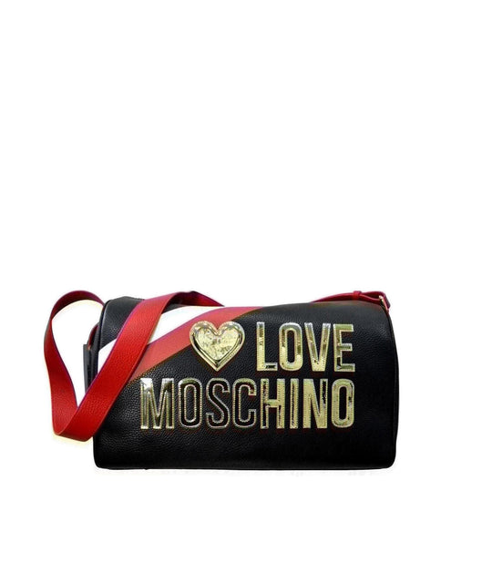 Borsa Pebble Pu Mix - Nero/Rosso