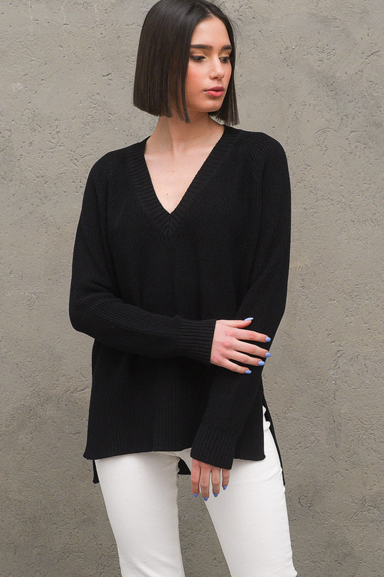 Scollo V Spacchi - Nero