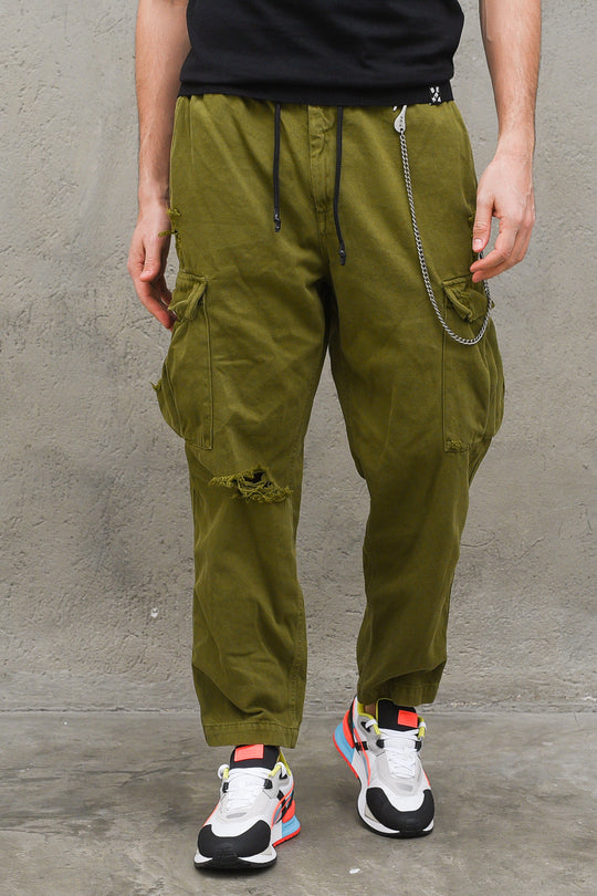 Pantalone Tascone Coulisse - Verde