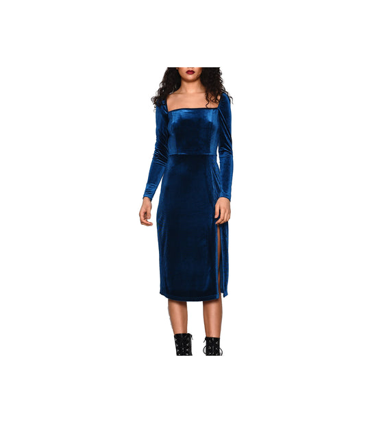 Ladies Dress - Dark Blue Velvet