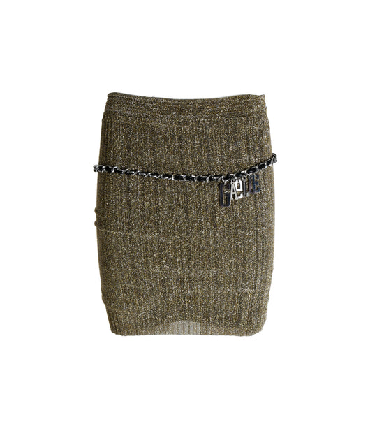 Gonna Corta In Lurex Plissettata - Oro