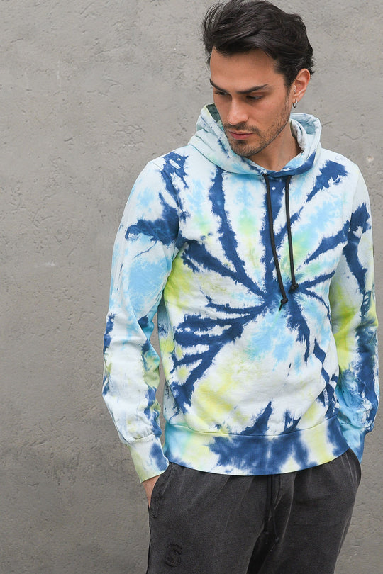 Tie Dye Hooded Sweatshirt - Yellow