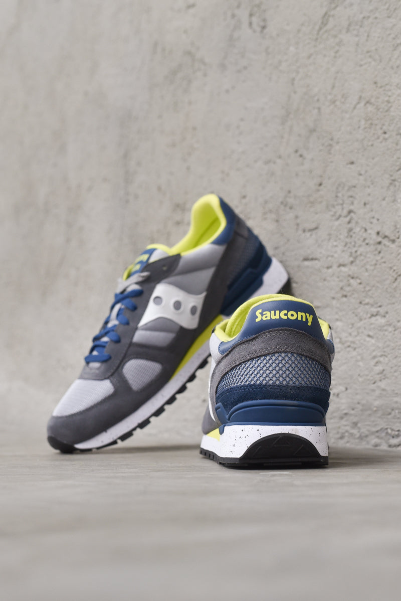 Saucony shadow original grey blue and yellow Clearance
