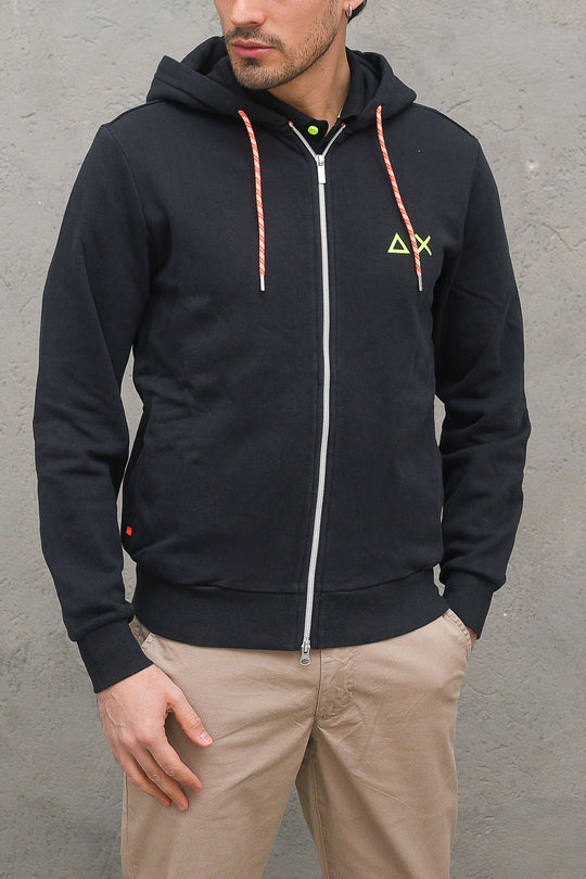 Hood Zip Detail Fluo - Nero