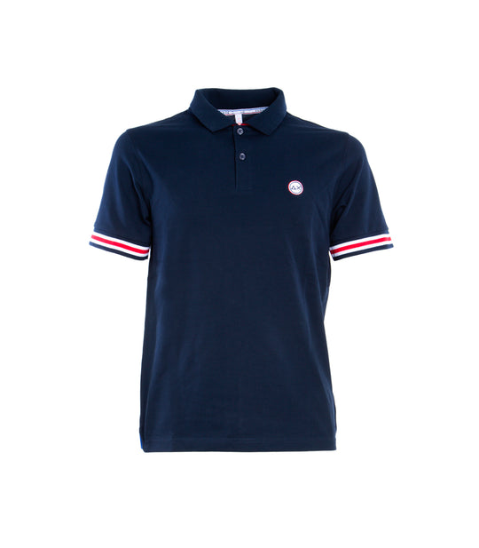 Polo Stripes On Front Placket & Cuff - Navy Blue