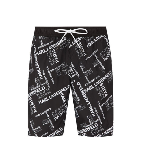 Long Boardshort Rue All-Over - Black