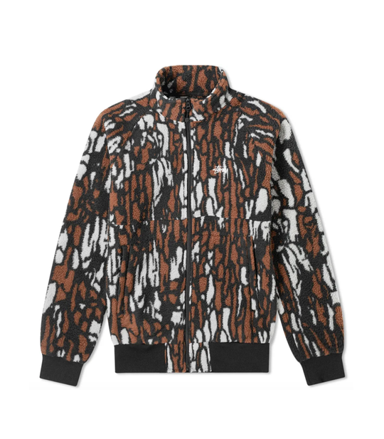Tree Bark Fleece Jacket - Brown