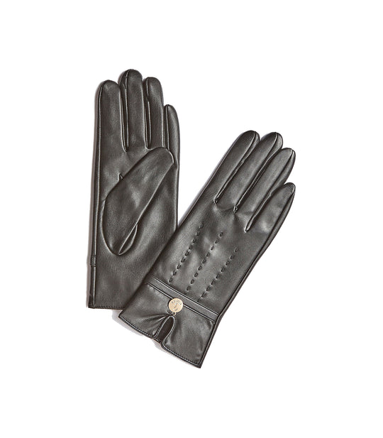 Coated Look Gloves - Black
