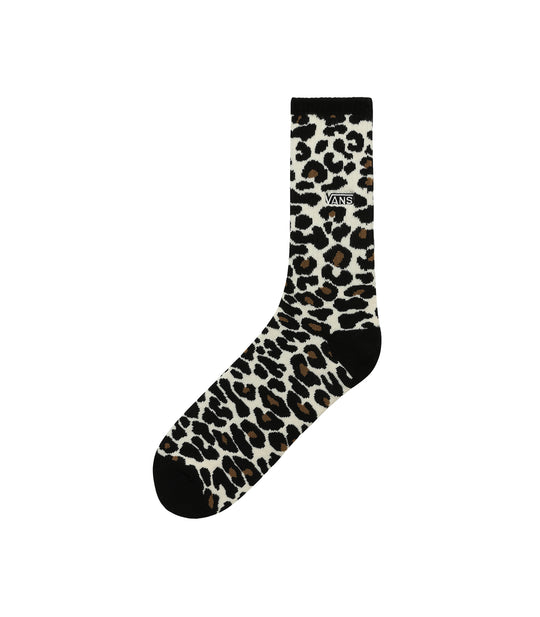 Crew Sock in Leopard Print-Brown