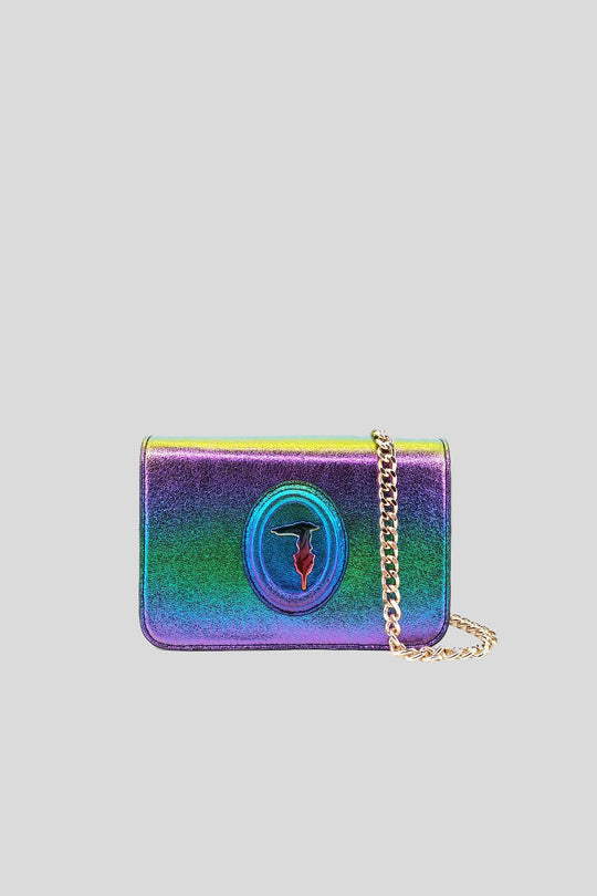 Pre Blossom Clutch 1 Gusset Iridescent Pu - Rainbow