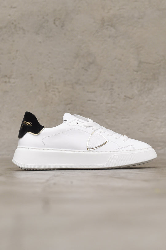 Temple Low W Veau Velour - Blanc Noir