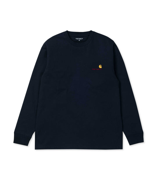 L/S American Script T-Shirt - Blue