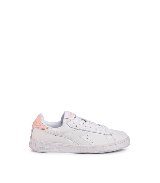 Game L Low Waxed - White/Pale Peach