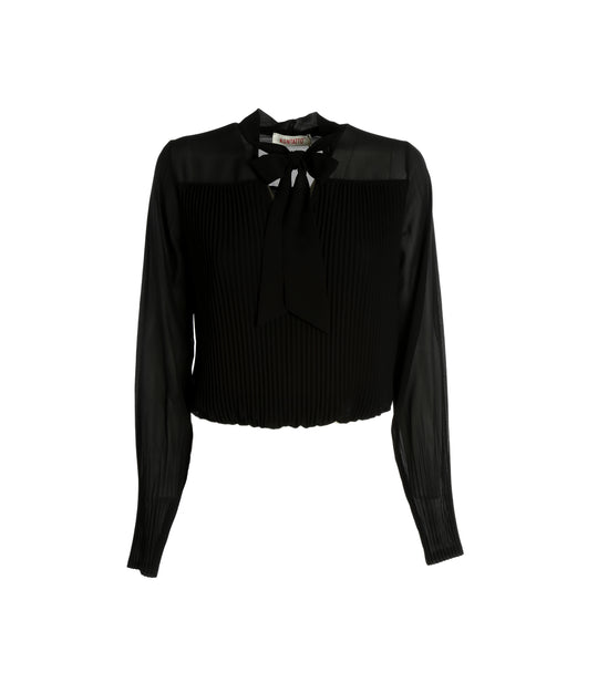 Blusa Plisse Donna - Nero