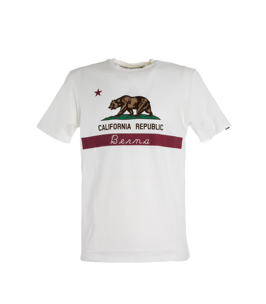 T-Shirt Stampa California - Panna