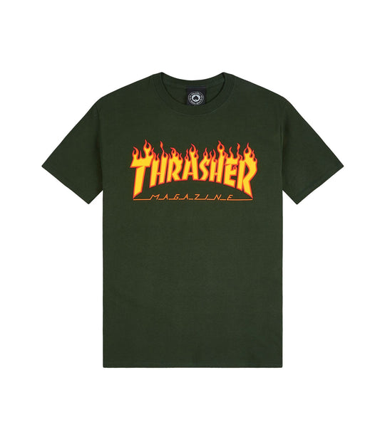 Thrasher Flame T-Shirt - Forest Green
