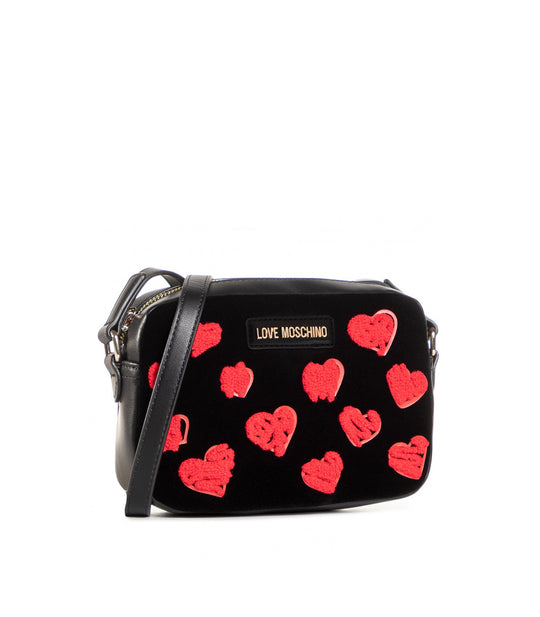 Borsa Velvet + Pu - Nero