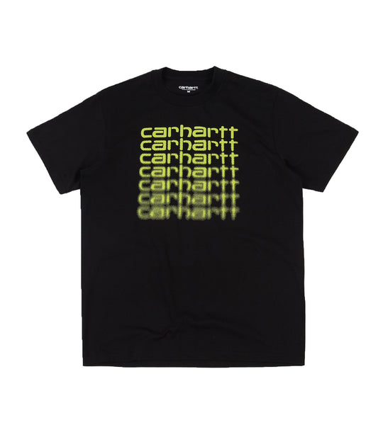S/S Fading Script T-Shirt - Black/Lime