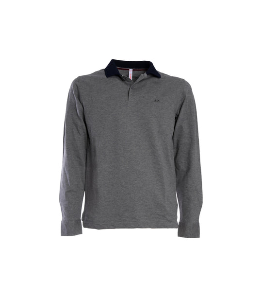 Polo El Velour Elbow L/S - Grigio Medio