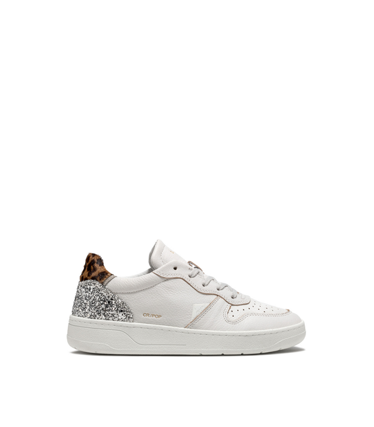 Court Pop - White/Leopard