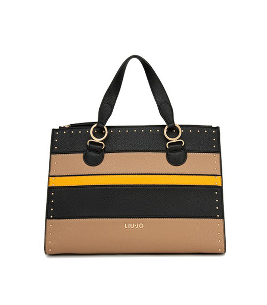 M Double Zip Satchel - Nero/Mais/Nuez