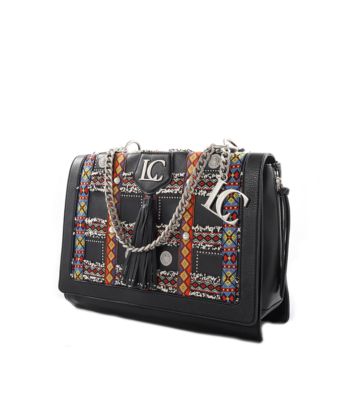 Yucatan Large Shopping Bott Vegan + Text - Combi Black — 2