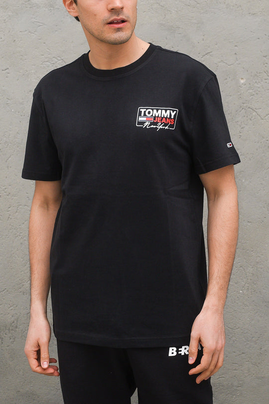 Tjm Ny Script Box Back Logo Tee - Black