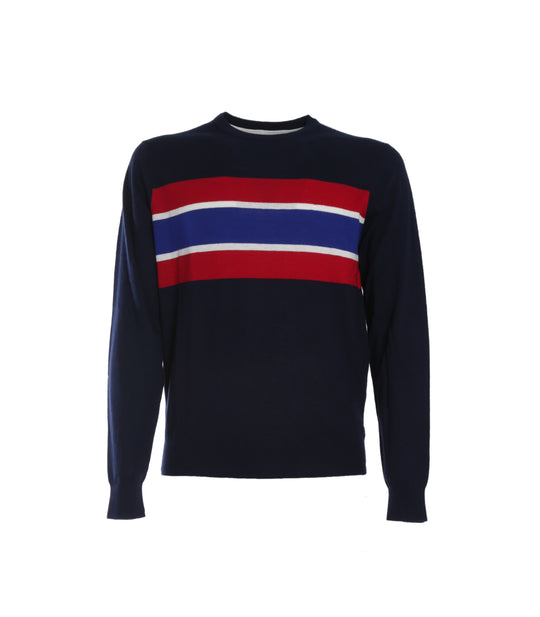 Round Stripes On Chest - Navy Blue