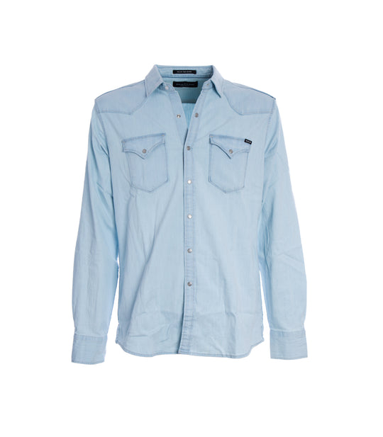 Camicia Denim Con Tasche