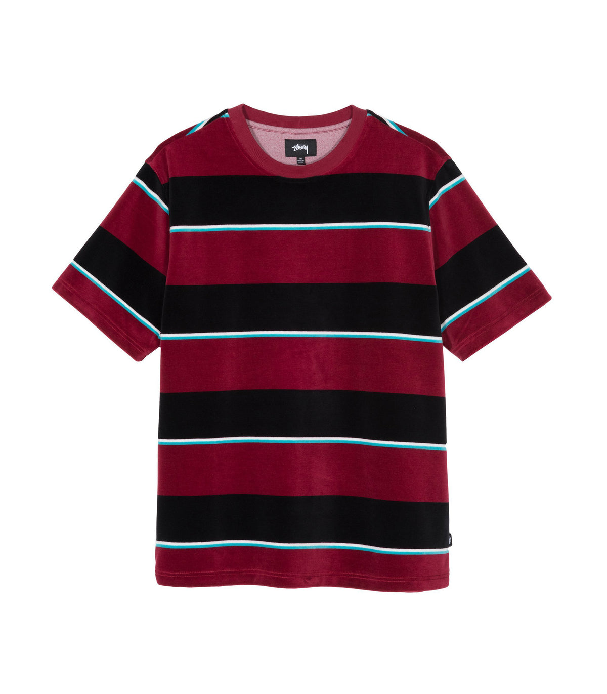 Velour Stripe Crew - Wine — 1