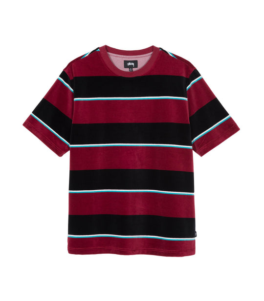 Velour Stripe Crew - Wine