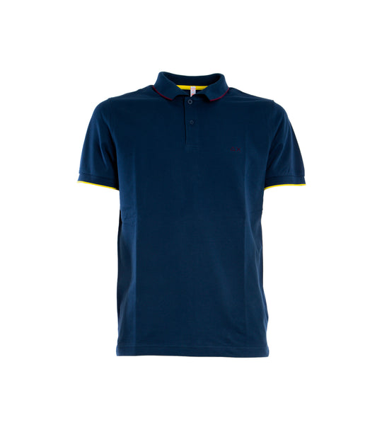 Polo Small Stripe On Collar - Avio Scuro