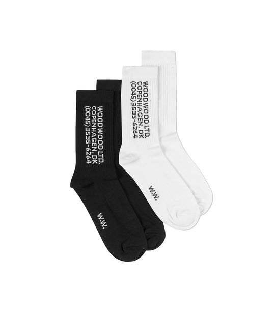Gail 2-Pack Socks - White/Black