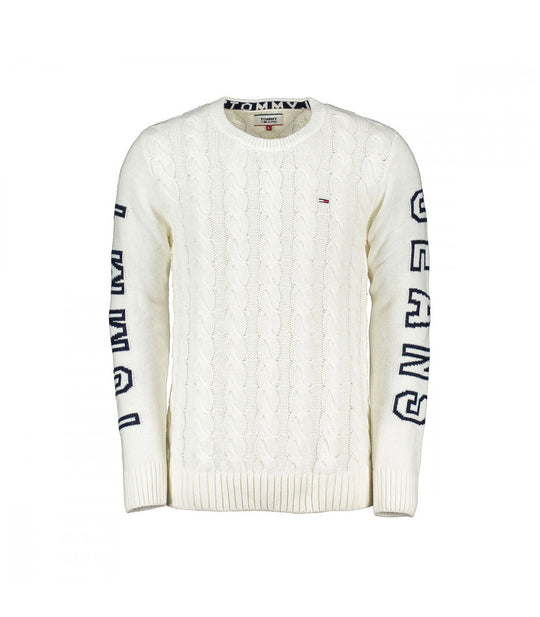 Tjm Cable Logo Sweater - Marshmallow/Black Iris
