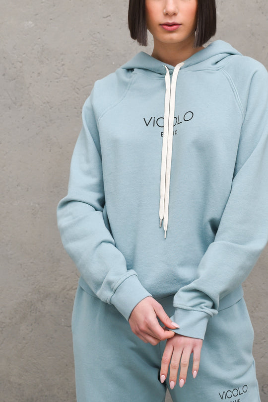 Felpa Cappuccio - Verde Salvia