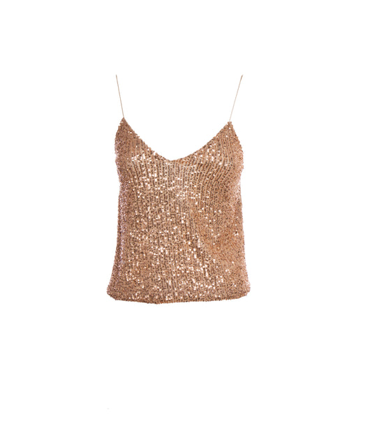 Top Spalline Paillettes - Gold