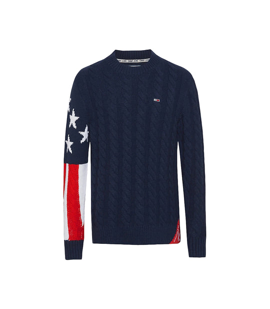 Tjm Americana Flag Sweater - Black Iris/Multi
