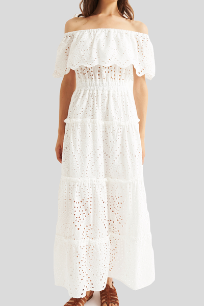 Vestito Pizzo Abito Lungo Sangallo Bianco Abito Donna Abito Bianco