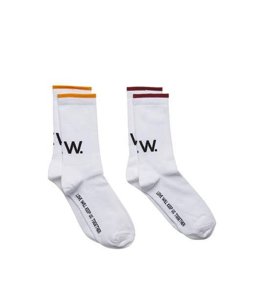 Gail 2-Pack Socks - Bright White Stripe