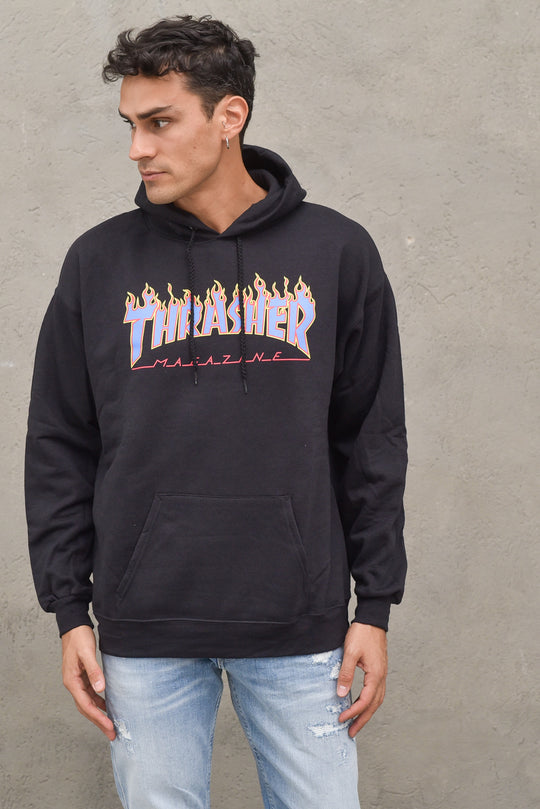 Flame Logo Hood - Black Blue