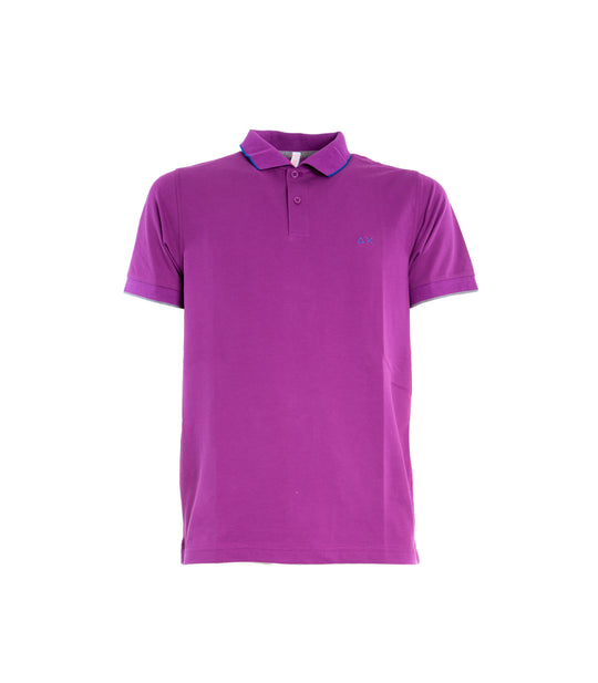 Polo Small Stripe On Collar - Viola