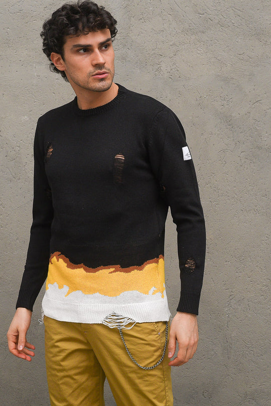 Girocollo Jacquard - Nero