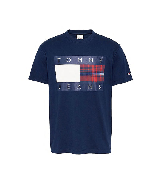 Tjm Plaid Centre Flag - Twilight Navy